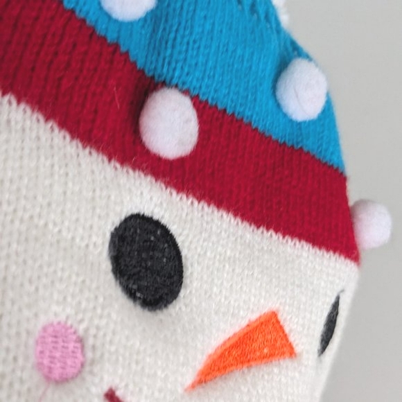 Toddler 2T-4T "Let It Snow" Snowman Beanie Winter Hat UNISEX Embroidery Pom NEW - Picture 5 of 5